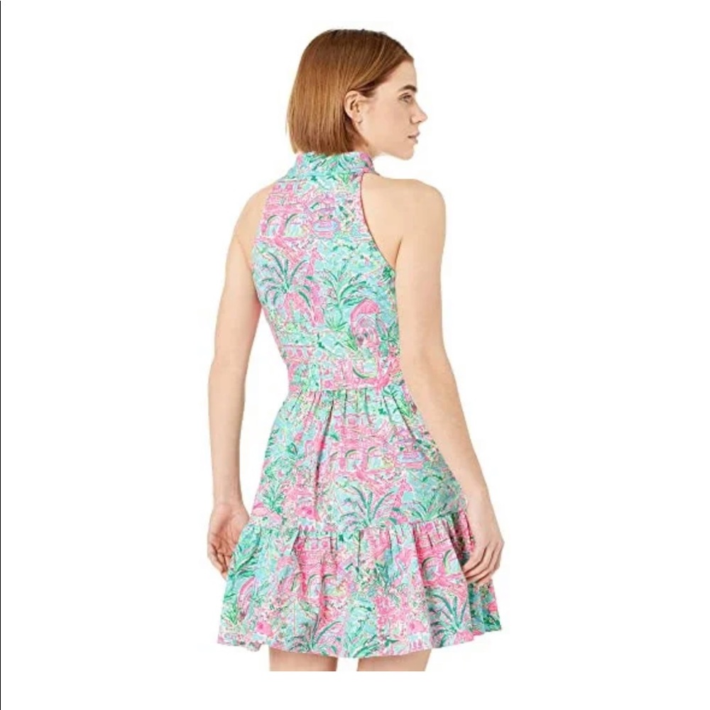 NWT LILLY PULITZER Trisha Stretch Shift Dress Bali Blue Spotted On Worth - Picture 2 of 4